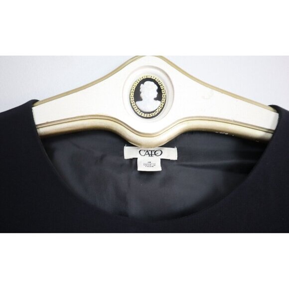 CATO - WOMEN'S BLACK DRESS W/ PLEATED SKIRT - FIT & FLARE - SIZE 14 - Picture 3 of 5